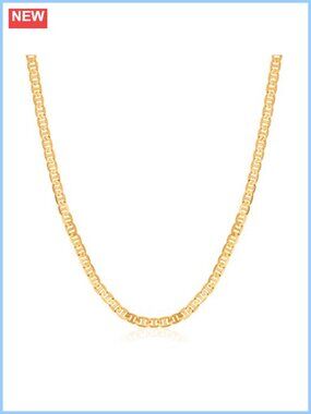 18K Gold Plated Mariner Chain Necklace Flat Marina Lobster Clasp